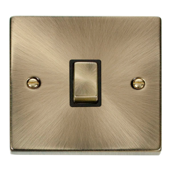 VPAB722BK Deco 20A 1 Gang DP 'Ingot' Switch - Blac