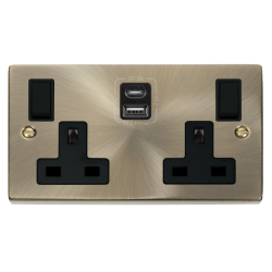 VPAB786BK Deco 2G 13A SW SKT 4.2A A&C USB  VPAB BK