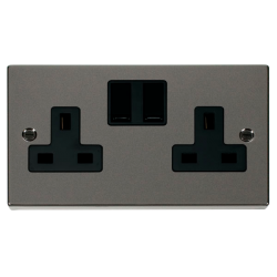 VPBN036BK Deco 2 Gang 13A DP Switched Socket Outle