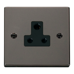 VPBN038BK Deco 5A Round Pin Socket Outlet - Black