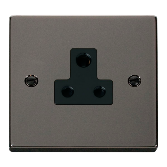 VPBN038BK Deco 5A Round Pin Socket Outlet - Black