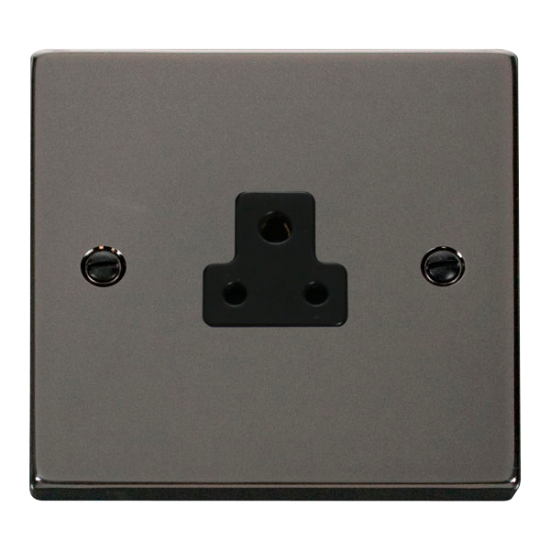 VPBN039BK Deco 2A Round Pin Socket Outlet - Black