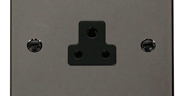 VPBN039BK Deco 2A Round Pin Socket Outlet - Black