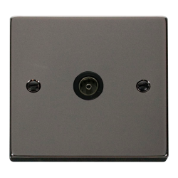 VPBN065BK Deco Single Coaxial Socket Outlet - Blac