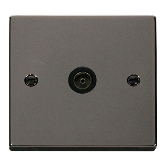 VPBN065BK Deco Single Coaxial Socket Outlet - Blac