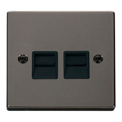 VPBN121BK Deco Twin Telephone Socket Outlet Master