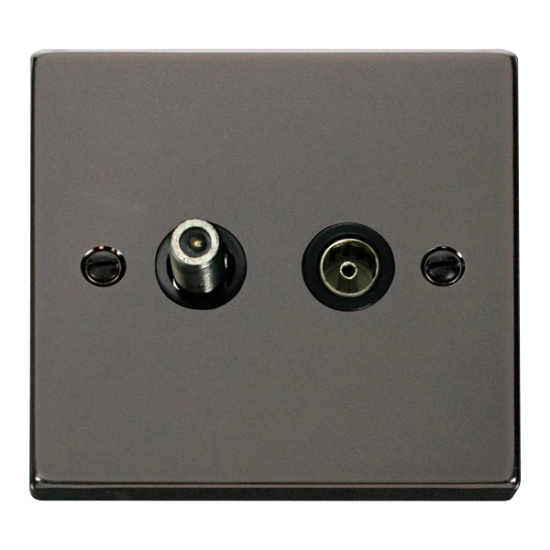 VPBN157BK Deco 1 Gang Satellite & Isolated Coaxial