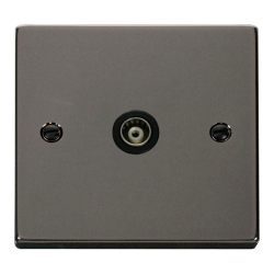VPBN158BK Deco Single Isolated Coaxial Socket Outl