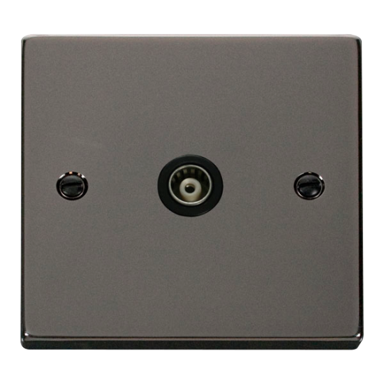 VPBN158BK Deco Single Isolated Coaxial Socket Outl