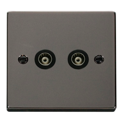 VPBN159BK Deco Twin Isolated Coaxial Socket Outlet