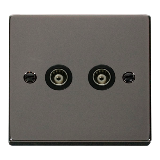 VPBN159BK Deco Twin Isolated Coaxial Socket Outlet
