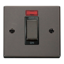 VPBN501BK Deco Ingot 1 Gang 45A DP Switch With Neo