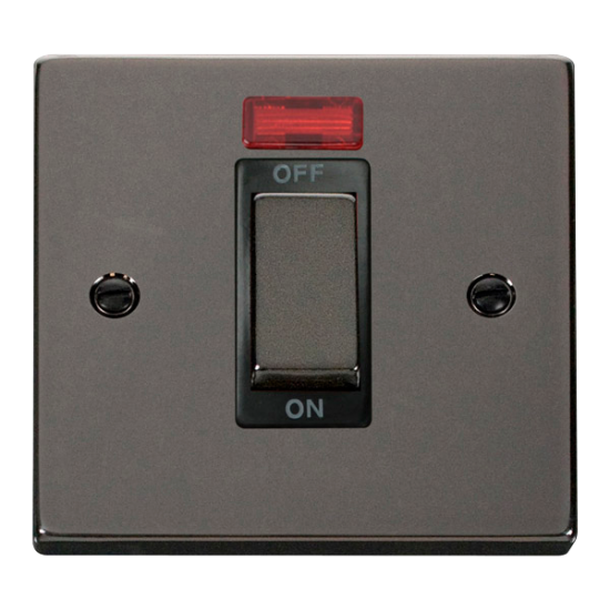 VPBN501BK Deco Ingot 1 Gang 45A DP Switch With Neo