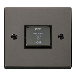 VPBN520BK Deco 10A 1 Gang 'Ingot' 3 Pole Fan Isola