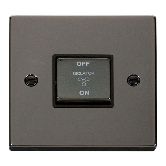 VPBN520BK Deco 10A 1 Gang 'Ingot' 3 Pole Fan Isola