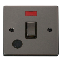 VPBN523BK Deco 20A 1 Gang DP 'Ingot' Switch With F