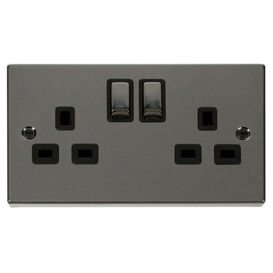 VPBN536BK Deco 2 Gang 13A DP 'Ingot' Switched Sock