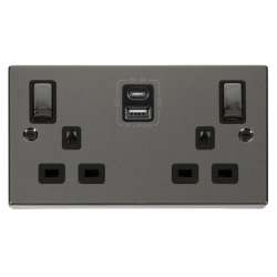 VPBN586BK Deco 2G 13A SW SKT 4.2A A&C USB INGOT VP