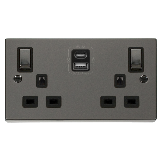 VPBN586BK Deco 2G 13A SW SKT 4.2A A&C USB INGOT VP