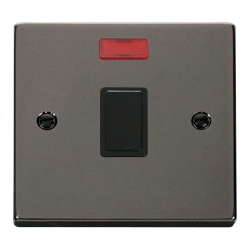 VPBN623BK Deco 20A 1 Gang DP Switch + Neon - Black