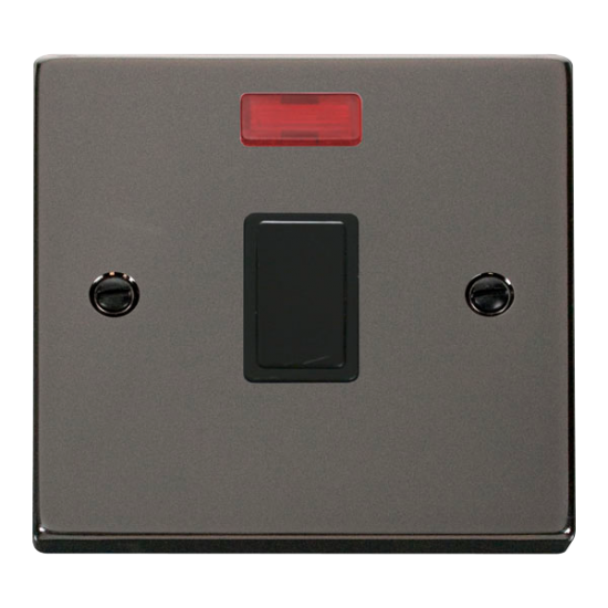 VPBN623BK Deco 20A 1 Gang DP Switch + Neon - Black