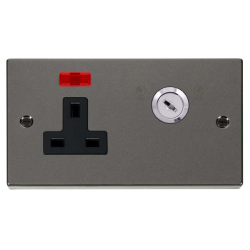 VPBN675BK Deco 13A 1 Gang DP Key Lockable Socket W