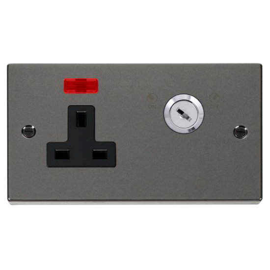 VPBN675BK Deco 13A 1 Gang DP Key Lockable Socket W