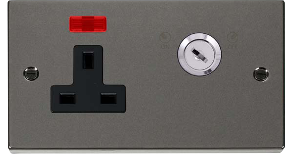 VPBN675BK Deco 13A 1 Gang DP Key Lockable Socket W