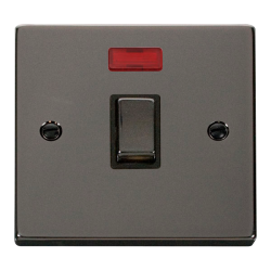 VPBN723BK Deco 20A 1 Gang DP 'Ingot' Switch + Neon