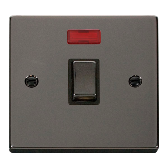 VPBN723BK Deco 20A 1 Gang DP 'Ingot' Switch + Neon