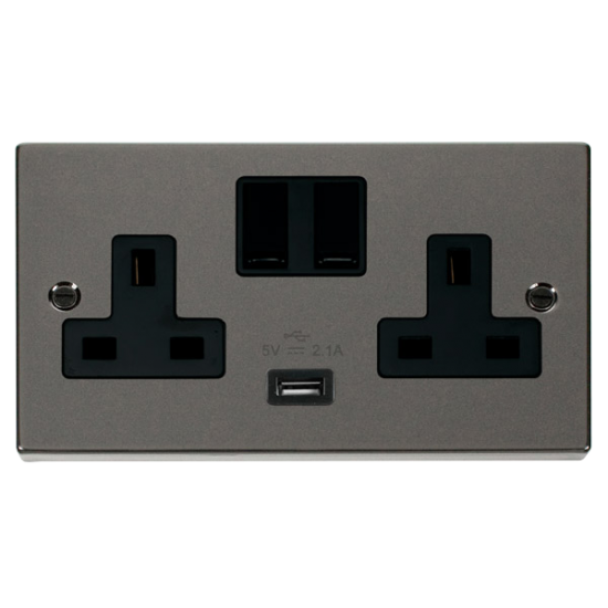 VPBN770BK Deco 13A 2G Switched Socket With 2.1A US