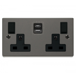 VPBN786BK Deco 2G 13A SW SKT 4.2A A&C USB VPBN BK
