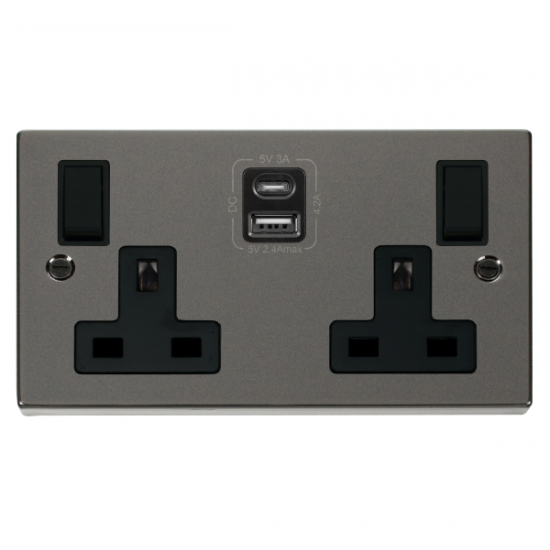 VPBN786BK Deco 2G 13A SW SKT 4.2A A&C USB VPBN BK