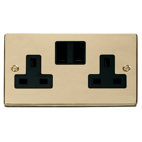 VPBR036BK Deco 2 Gang 13A DP Switched Socket Outle