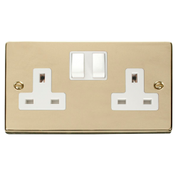 VPBR036WH Deco 2 Gang 13A DP Switched Socket Outle
