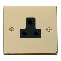 VPBR038BK Deco 5A Round Pin Socket Outlet - Black