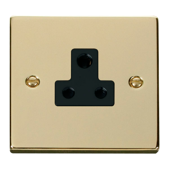 VPBR038BK Deco 5A Round Pin Socket Outlet - Black