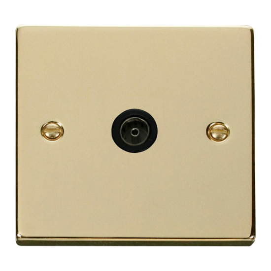 VPBR065BK Deco Single Coaxial Socket Outlet - Blac