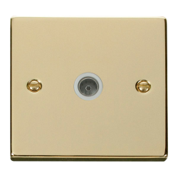 VPBR065WH Deco Single Coaxial Socket Outlet - Whit