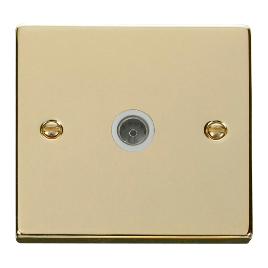 VPBR065WH Deco Single Coaxial Socket Outlet - Whit
