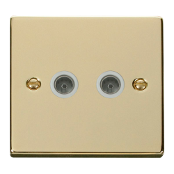 VPBR066WH Deco Twin Coaxial Socket Outlet - White