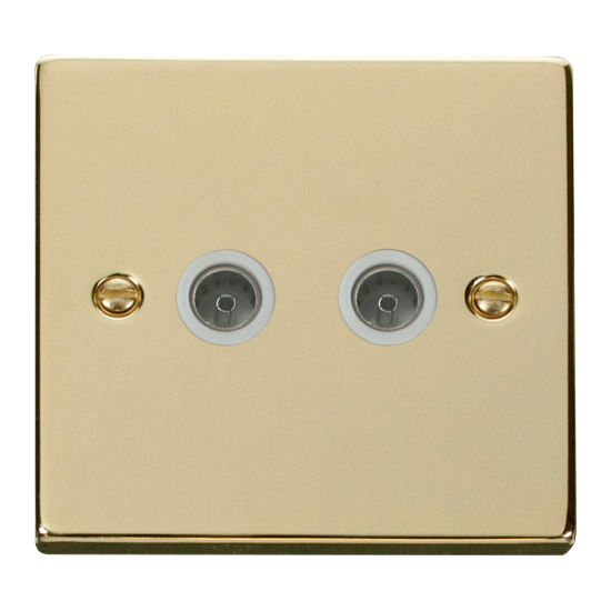 VPBR066WH Deco Twin Coaxial Socket Outlet - White
