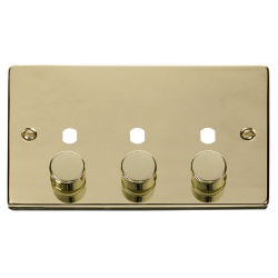 VPBR153PL Deco VPBR 3 GANG DOUBLE DIMMER PLATE & K