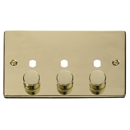 VPBR153PL Deco VPBR 3 GANG DOUBLE DIMMER PLATE & K