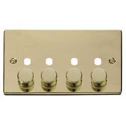 VPBR154PL Deco VPBR 4 GANG DOUBLE DIMMER PLATE & K