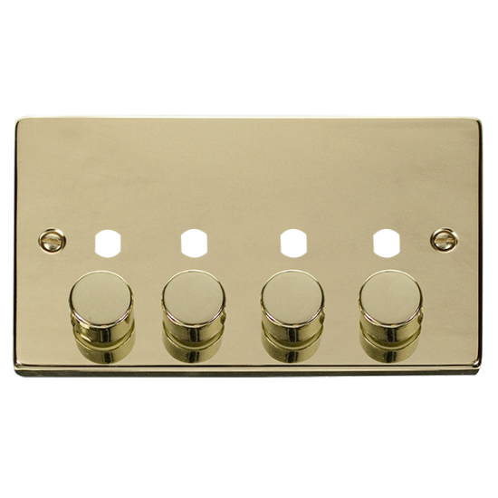 VPBR154PL Deco VPBR 4 GANG DOUBLE DIMMER PLATE & K
