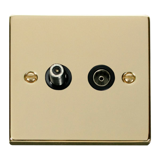 VPBR157BK Deco 1 Gang Satellite & Isolated Coaxial