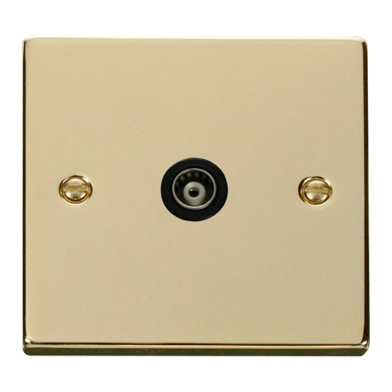 VPBR158BK Deco Single Isolated Coaxial Socket Outl