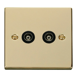 VPBR159BK Deco Twin Isolated Coaxial Socket Outlet