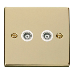 VPBR159WH Deco Twin Isolated Coaxial Socket Outlet